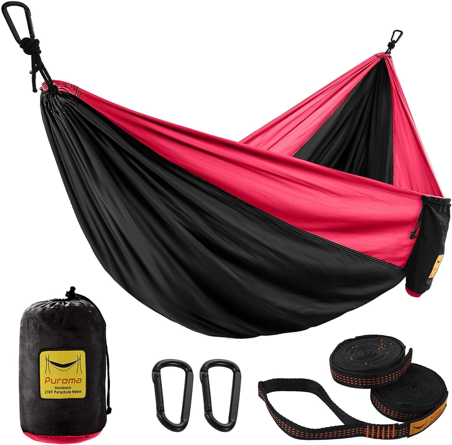 Camping Hammock Single & Double Portable Hammock Ultralight Nylon Parachute Hammocks with 2 Hanging Straps for Backpacking, Travel, Beach, Camping, Hiking, Backyard - soblessed95.store