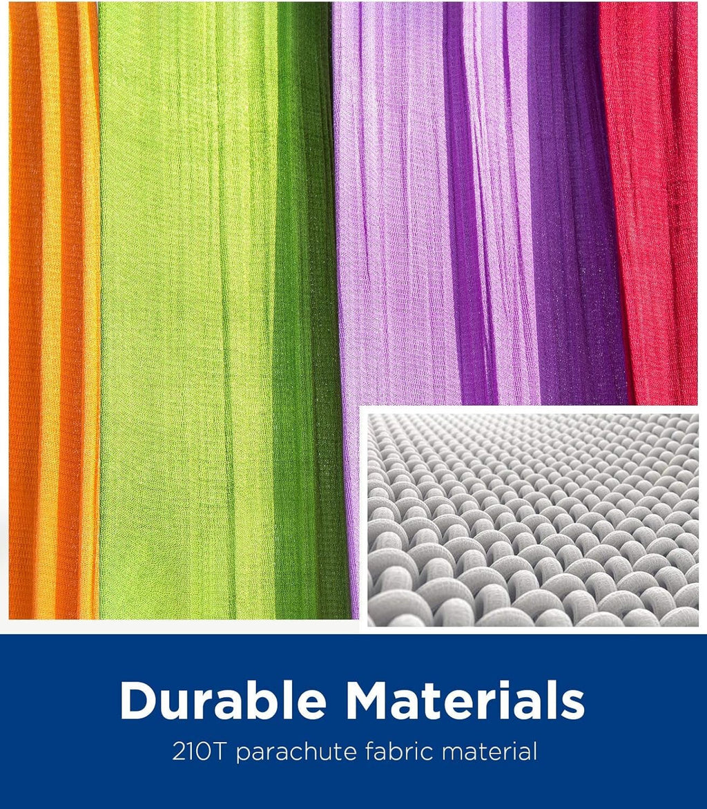 Camping Hammock Single & Double Portable Hammock Ultralight Nylon Parachute Hammocks with 2 Hanging Straps for Backpacking, Travel, Beach, Camping, Hiking, Backyard - soblessed95.store