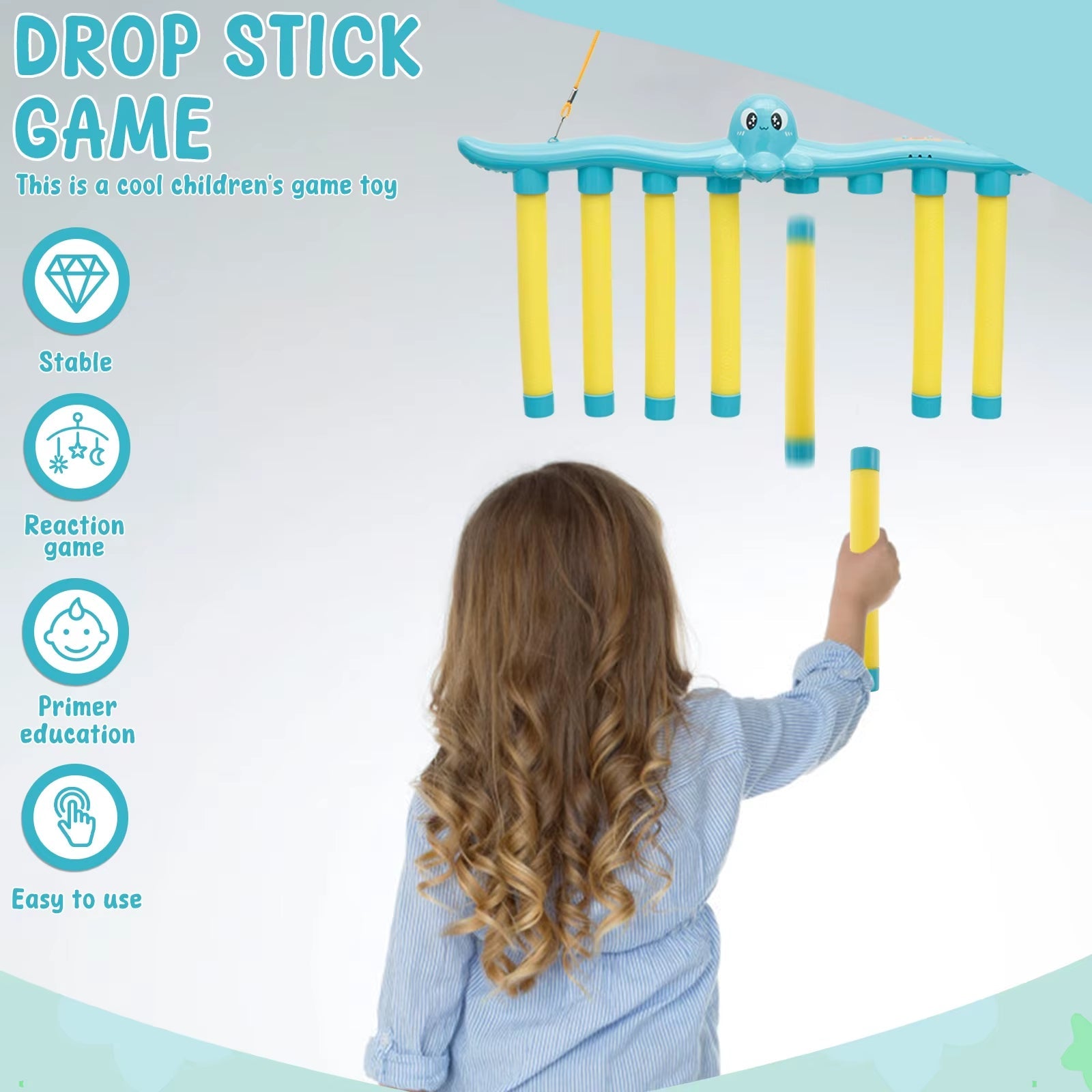Challenge Falling Sticks Game Kids Stick Catching Toy Training Reaction Hand Eye Educational Parent - Child Interactive Toy Sports - soblessed95.store