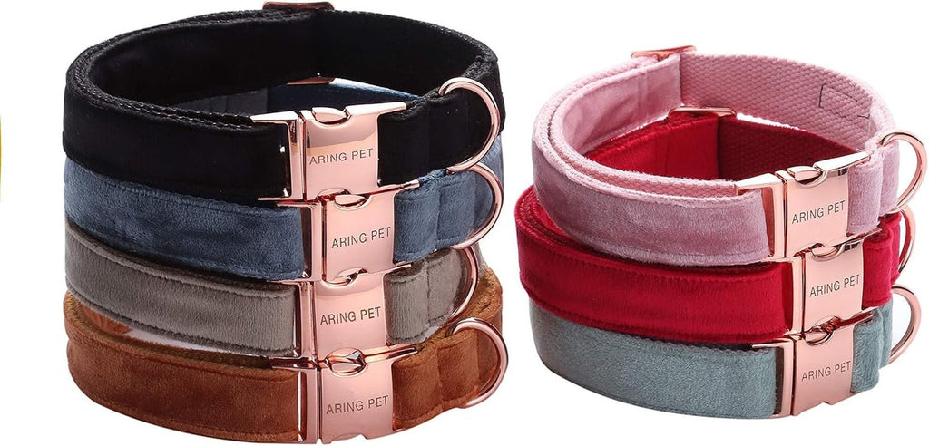 Dog Collar and Leash, Velvet Dog Collar and Leash Set, Soft & Comfy, Adjustable Collars for Dogs - soblessed95.store