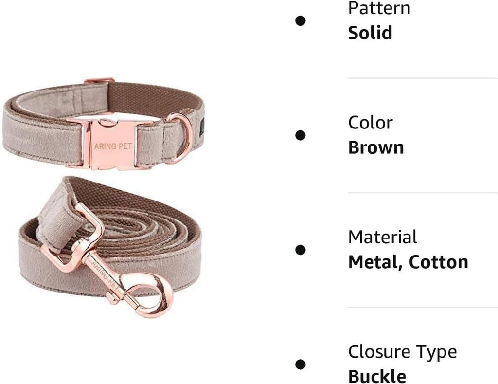 Dog Collar and Leash, Velvet Dog Collar and Leash Set, Soft & Comfy, Adjustable Collars for Dogs - soblessed95.store