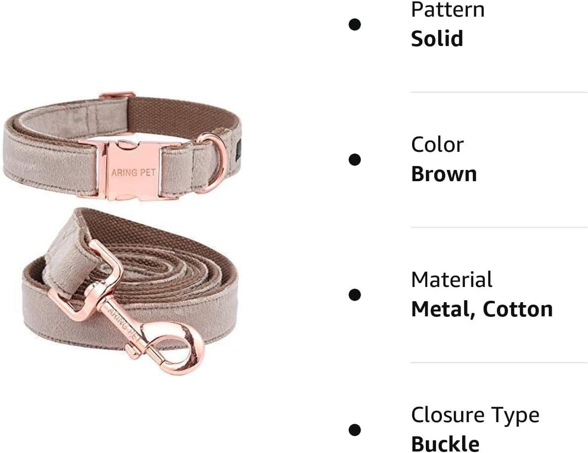Dog Collar and Leash, Velvet Dog Collar and Leash Set, Soft & Comfy, Adjustable Collars for Dogs - soblessed95.store
