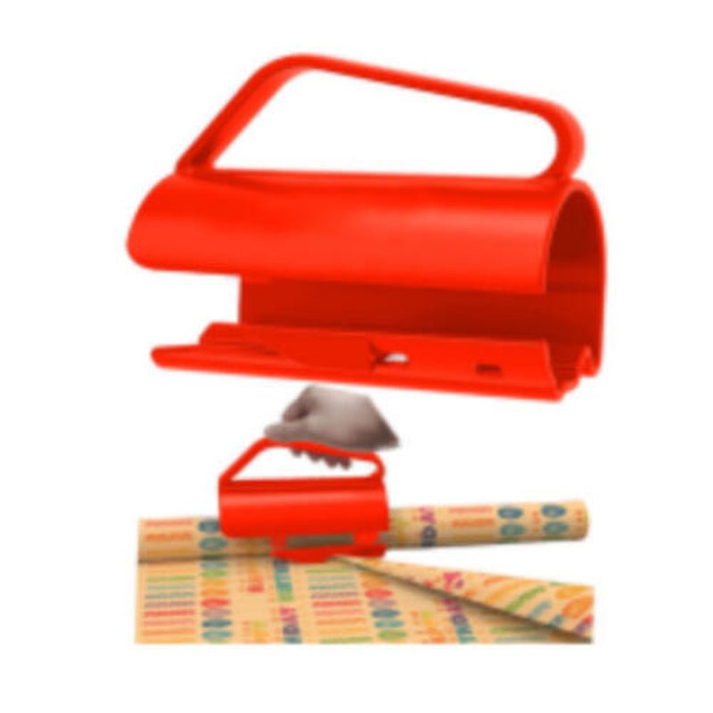 Easy Grip Roll Wrapping Paper Cutter with Handle - soblessed95.store