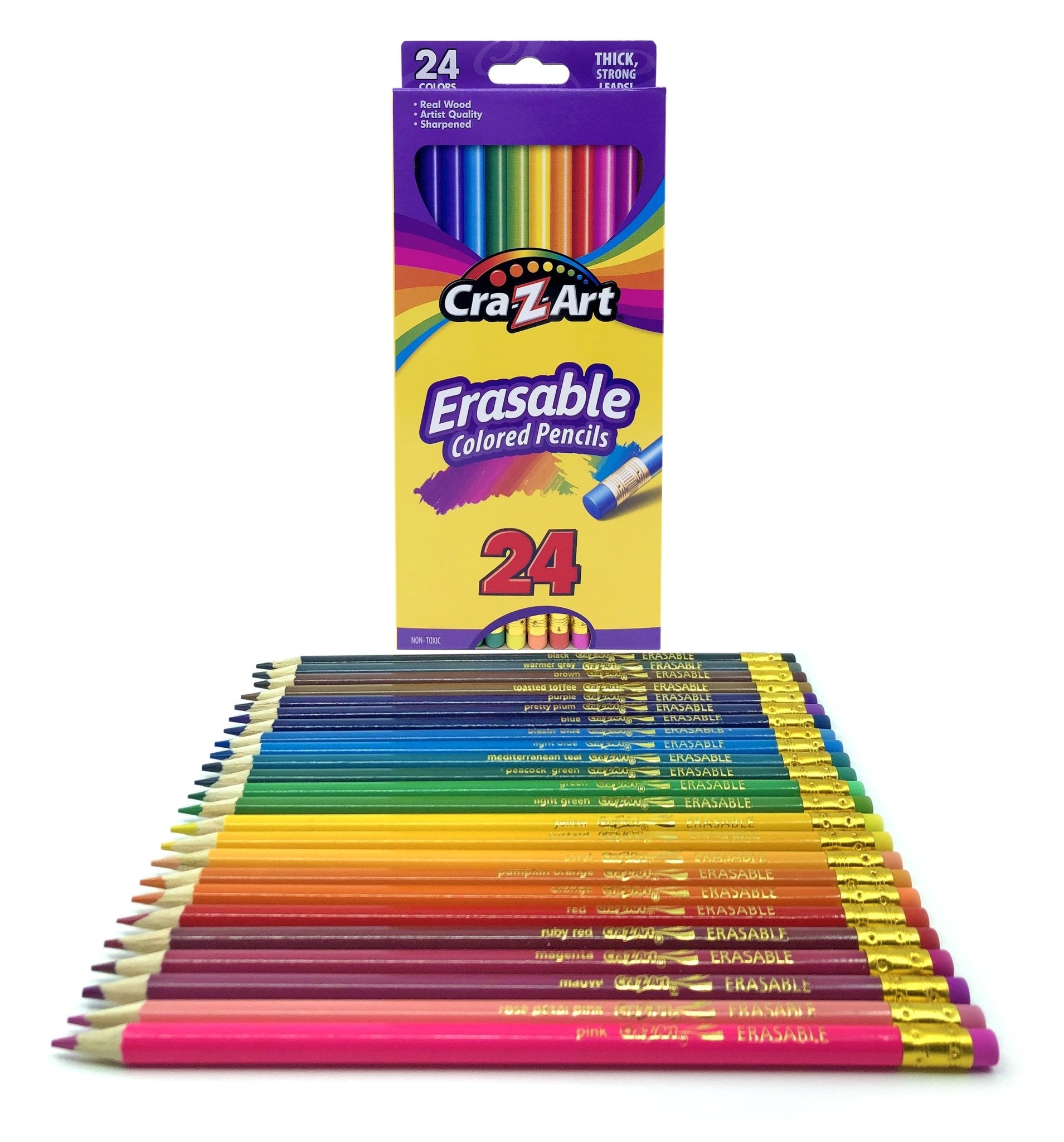 Erasable Colored Pencils, 24 Pack, Beginner Child Ages 3 and Up, School Supplies - soblessed95.store