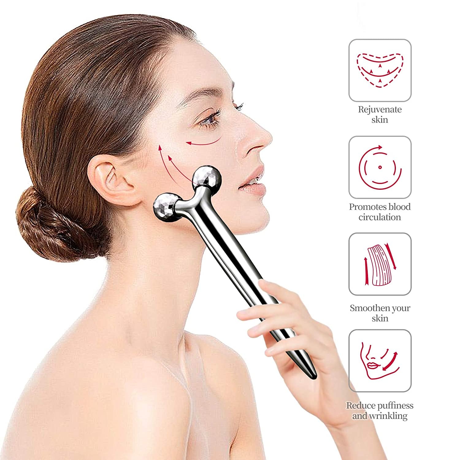 Face Roller Facial Roller Face Massager for Face Lift - Facial & Body Beauty Roller Skin Care Tool for Face, Eyes, Neck, Body - soblessed95.store