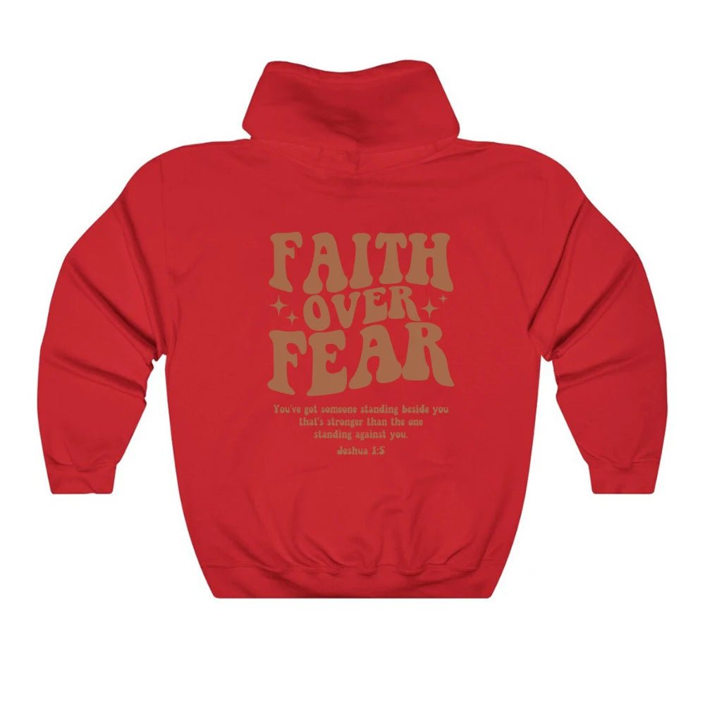 Faith over Fear Hoodie Christian Sweatshirt Trendy Faith Shirt Cute Religious Hooded Preppy Women Christian Sweater Hoodies - soblessed95.store