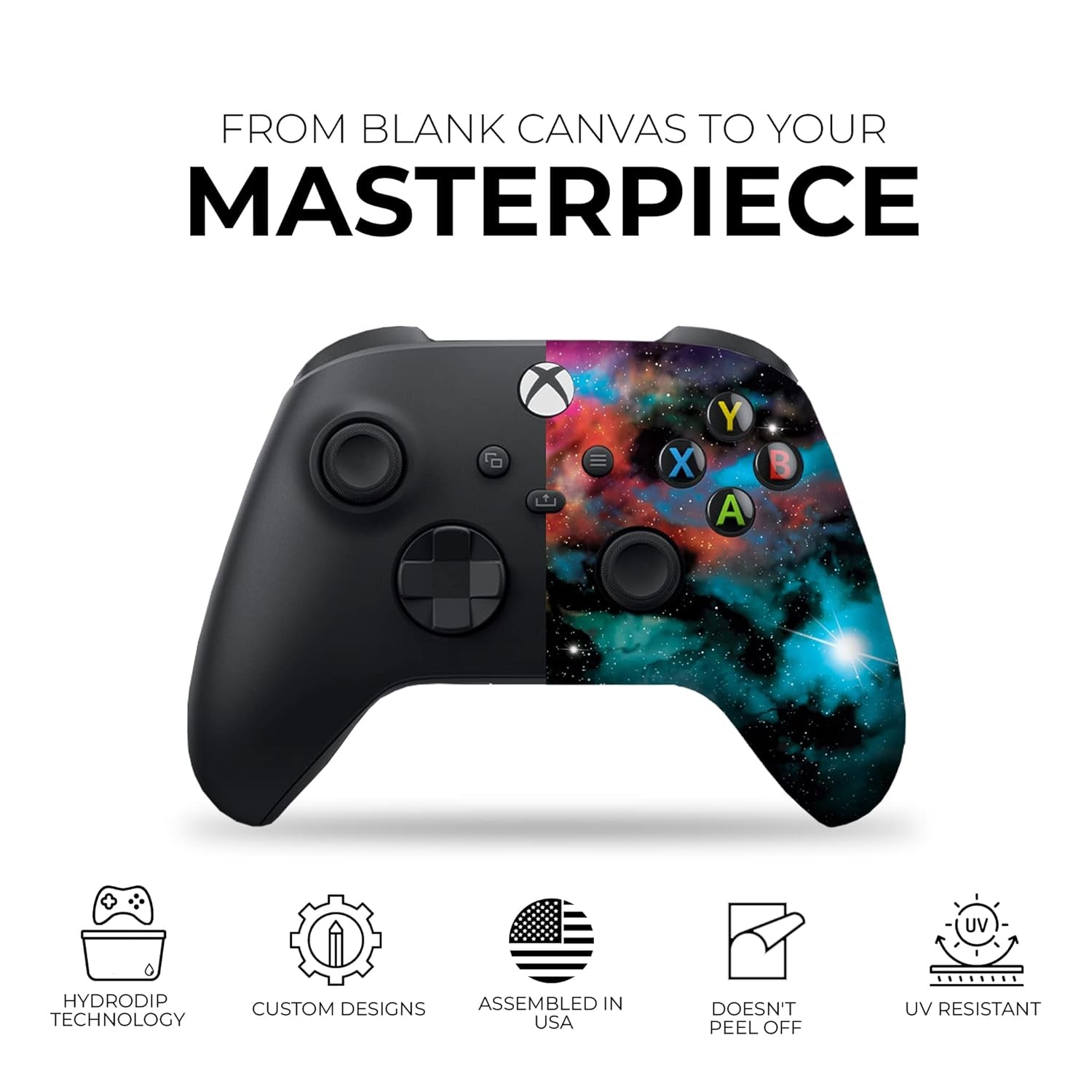 Galaxy Custom X - Box Controller Wireless Compatible with X - Box One/X - Box Series X/S by | Proudly Customized in USA with Permanent HYDRO - DIP Printing(Not JUST a SKIN) (MODDED) - soblessed95.store