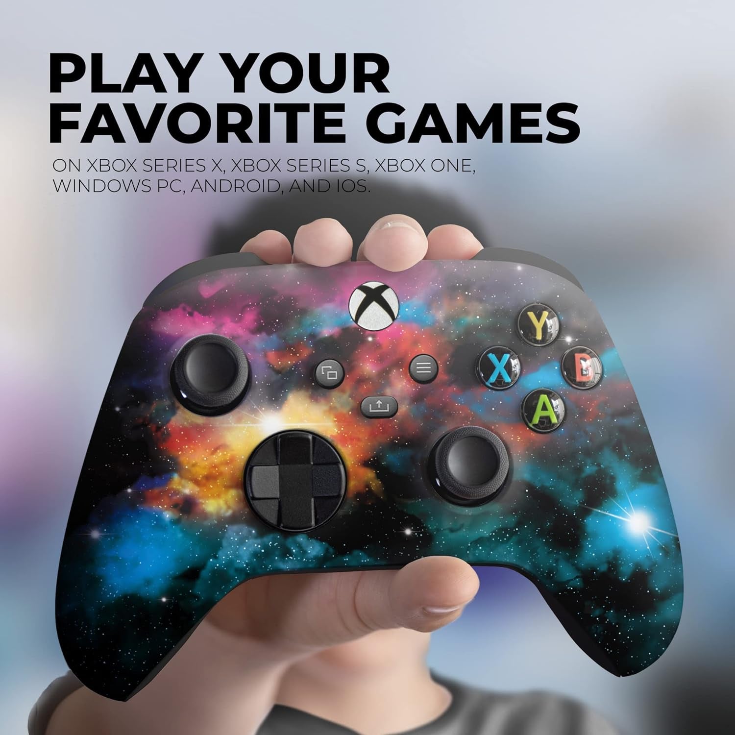 Galaxy Custom X - Box Controller Wireless Compatible with X - Box One/X - Box Series X/S by | Proudly Customized in USA with Permanent HYDRO - DIP Printing(Not JUST a SKIN) (MODDED) - soblessed95.store