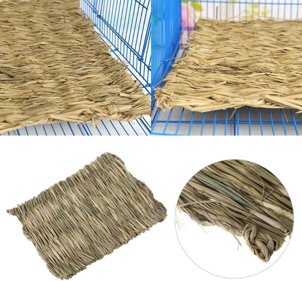 Grass Mat for Rabbit Bunny Chew Toys Woven Bed Mat for Guinea Pig Chinchilla Squirrel Hamster Cat Dog and Small Animal (12PCS Grass Mat) - soblessed95.store