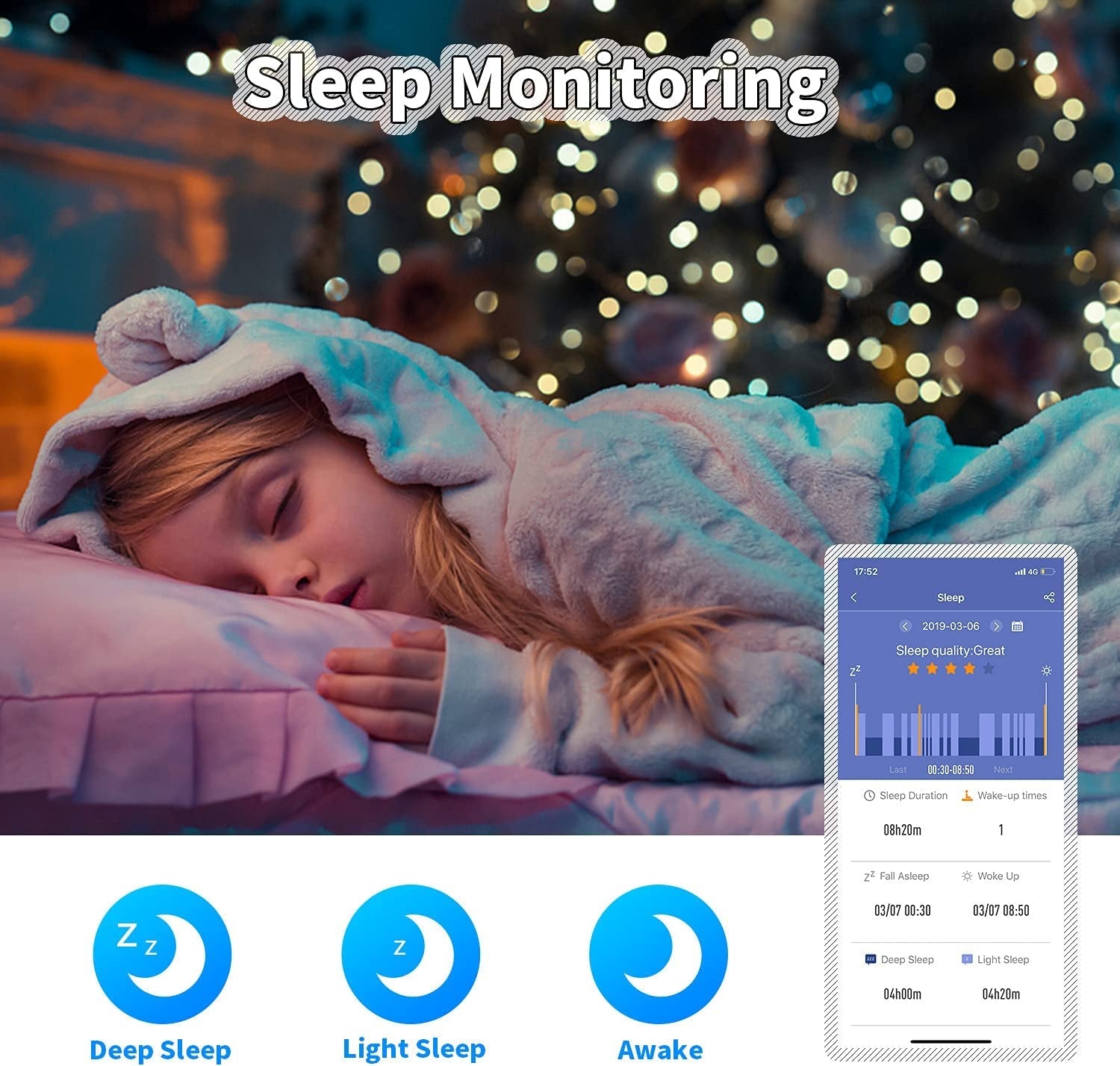 Kids Watch Fitness Tracker, Fitness Watches for Kids, Activity Tracker with Pedometers, Stopwatch, IP68 Waterproof, 11 Sport Modes Smart Watch for Kids Age 6 - 16 Years Old - soblessed95.store