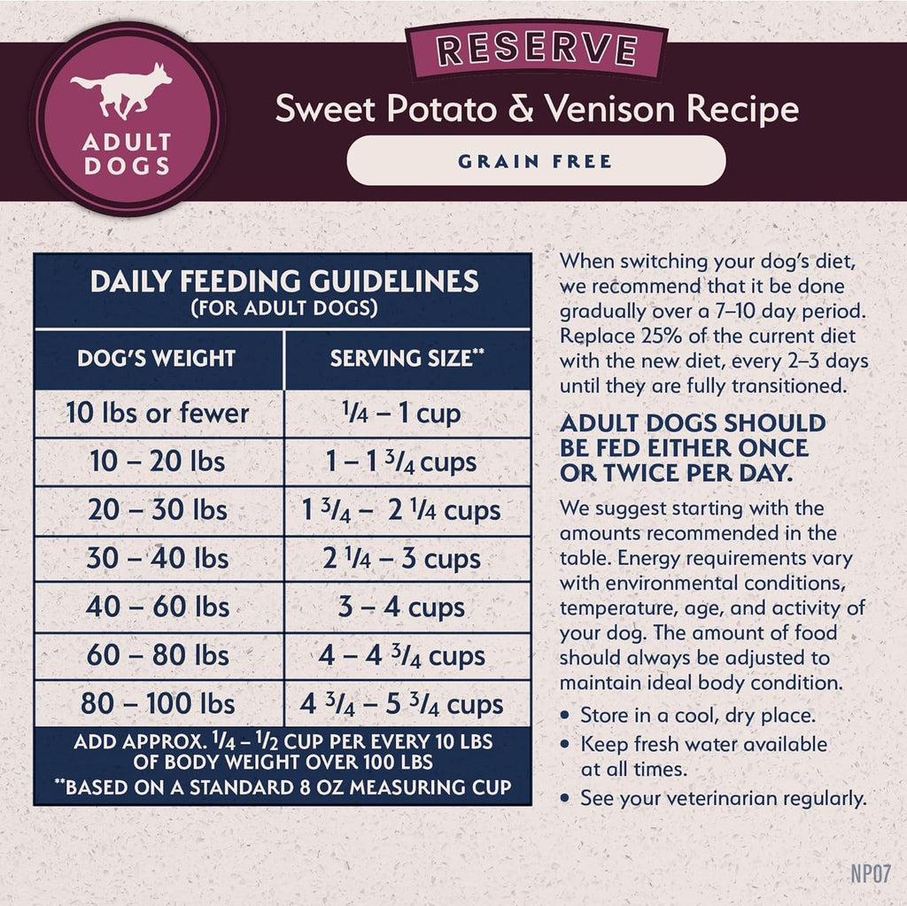 Limited Ingredient Adult Grain - Free Dry Dog Food, Reserve Sweet Potato & Venison Recipe, 4 Pound (Pack of 1) - soblessed95.store