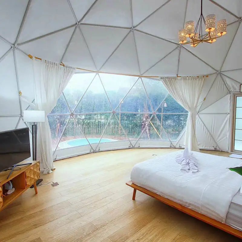 Luxury Accommodation Living Eco Dome Hotel Tents 6M - 15M PVC Leisure round Canvas Glamping Dome Tent - soblessed95.store