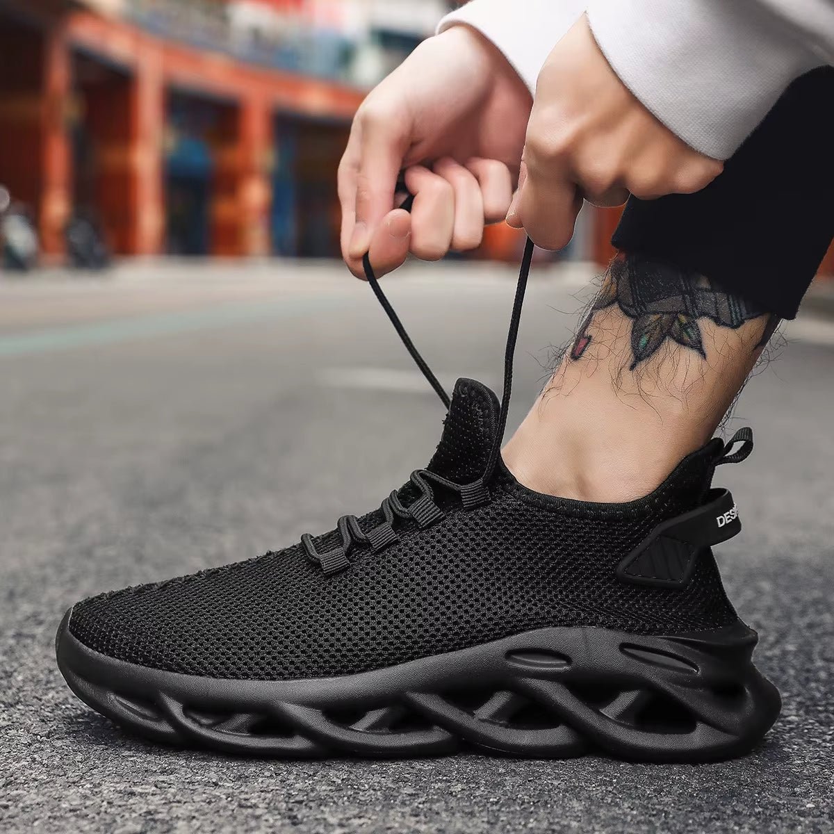 Men Casual Sports Shoes Breathable Lightweight Sneakers Outdoor Mesh Black Running Shoes Athletic Jogging Tennis Walking Shoes - soblessed95.store
