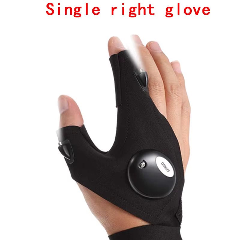 Motorcycle Cycling Gloves Fishing Gloves with LED Flashlight Night Light Waterproof Outdoor Repairing Glove Moto Accessories - soblessed95.store