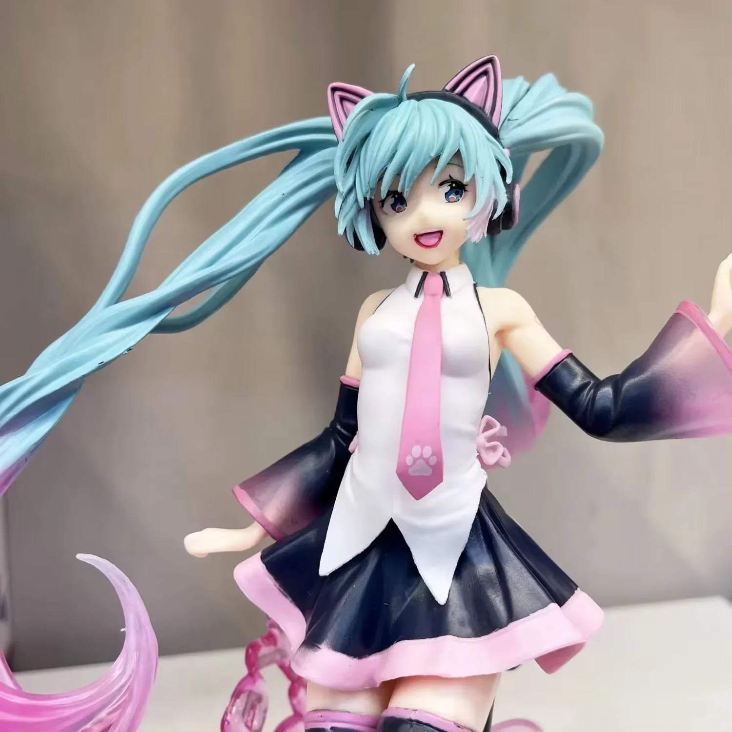 NEW 23Cm Kawaii Vocaloid Hatsune Miku Artist Happy Birthday Cat Ears Headdress PVC Anime Figure Action Figures Model Toys - soblessed95.store