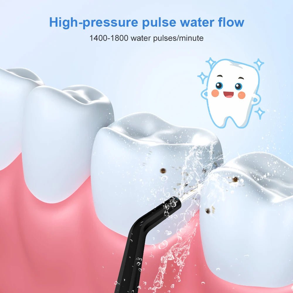 Oral Irrigator Dental Water Flosser Teeth Whitening Waterproof Portable Dental Water Jet Floss 300ML Teeth Cleaner - soblessed95.store