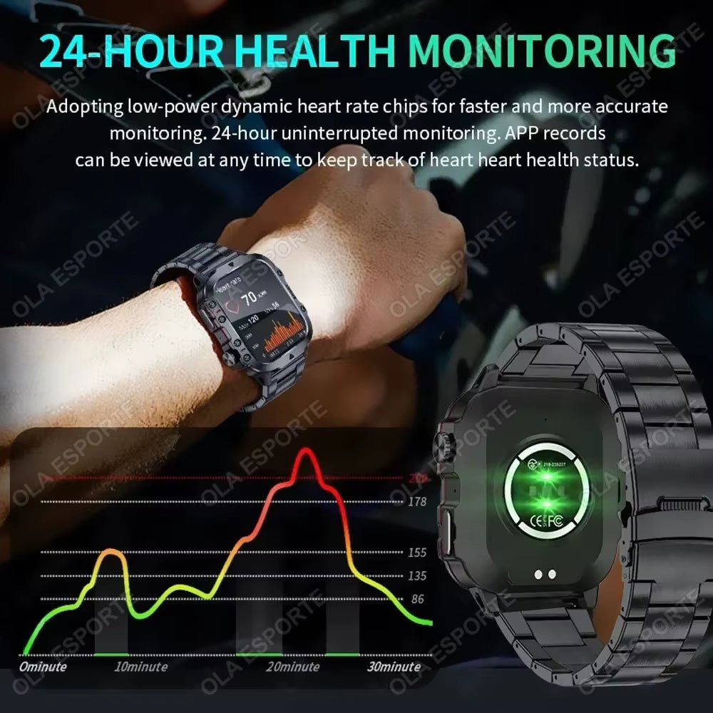 Original Men Smartwatch Flashlight Bluetooth Call Fitness Clock IP68 Waterproof Sports Men for Android IOS Smart Watch 2025 New - soblessed95.store