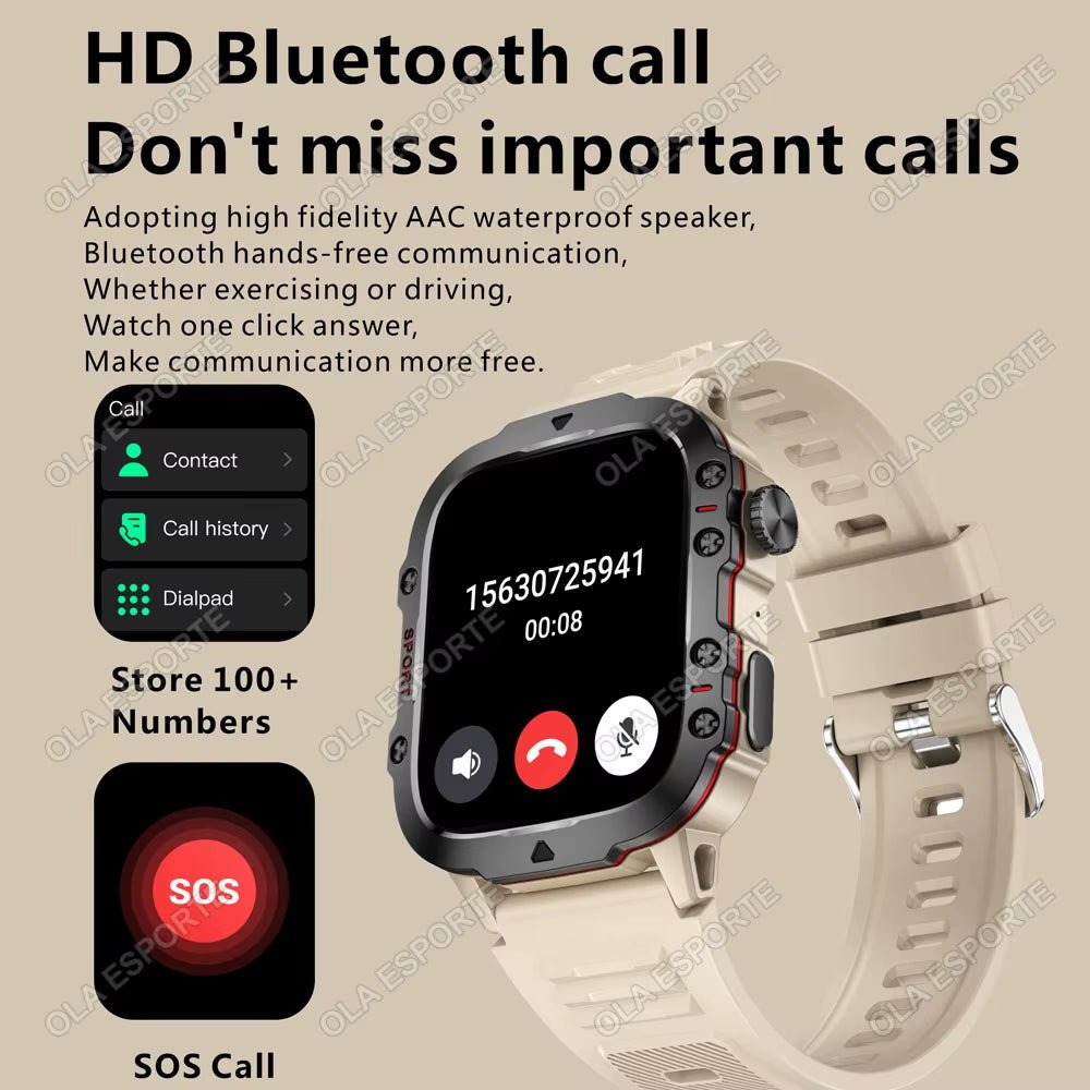 Original Men Smartwatch Flashlight Bluetooth Call Fitness Clock IP68 Waterproof Sports Men for Android IOS Smart Watch 2025 New - soblessed95.store