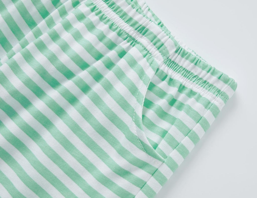 Pajamas for Girls - Pink Wave Striped Long Sleeve PJ Set Ultra Soft Jammies Size 6 - 18 - soblessed95.store