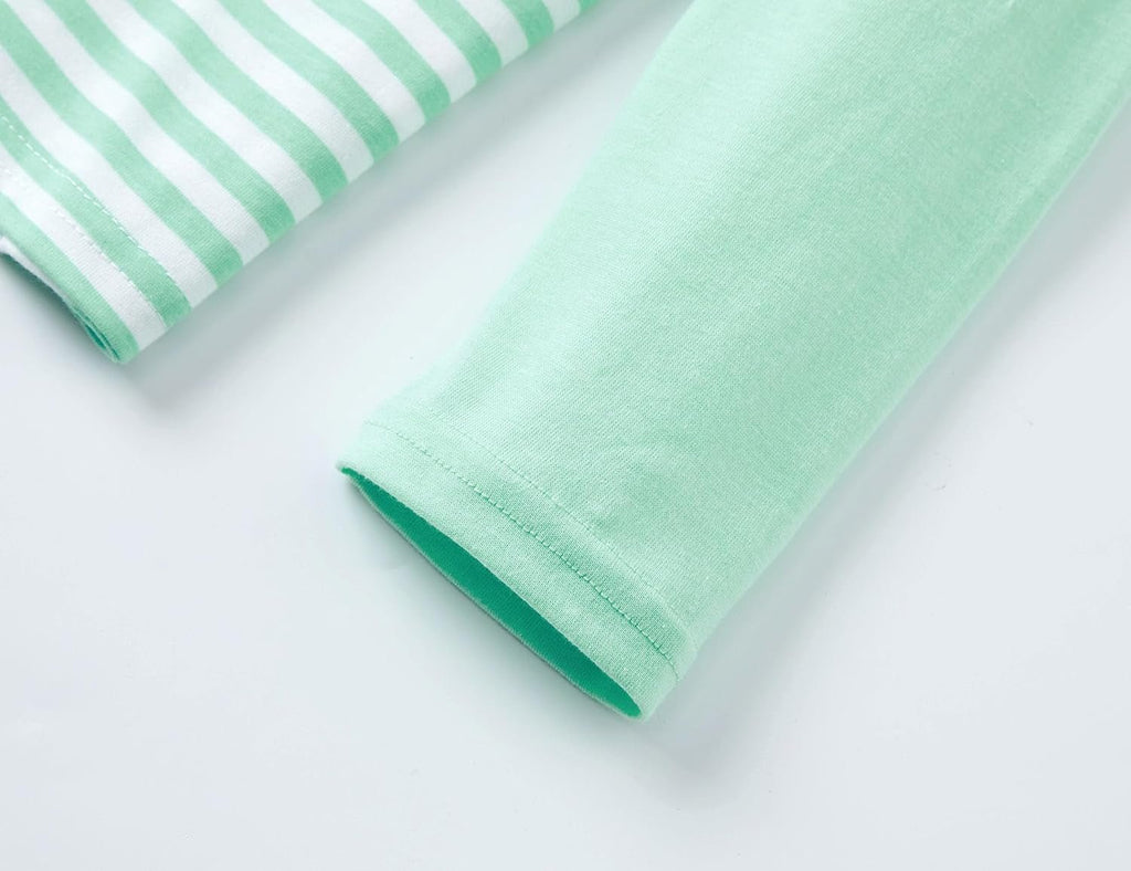 Pajamas for Girls - Pink Wave Striped Long Sleeve PJ Set Ultra Soft Jammies Size 6 - 18 - soblessed95.store