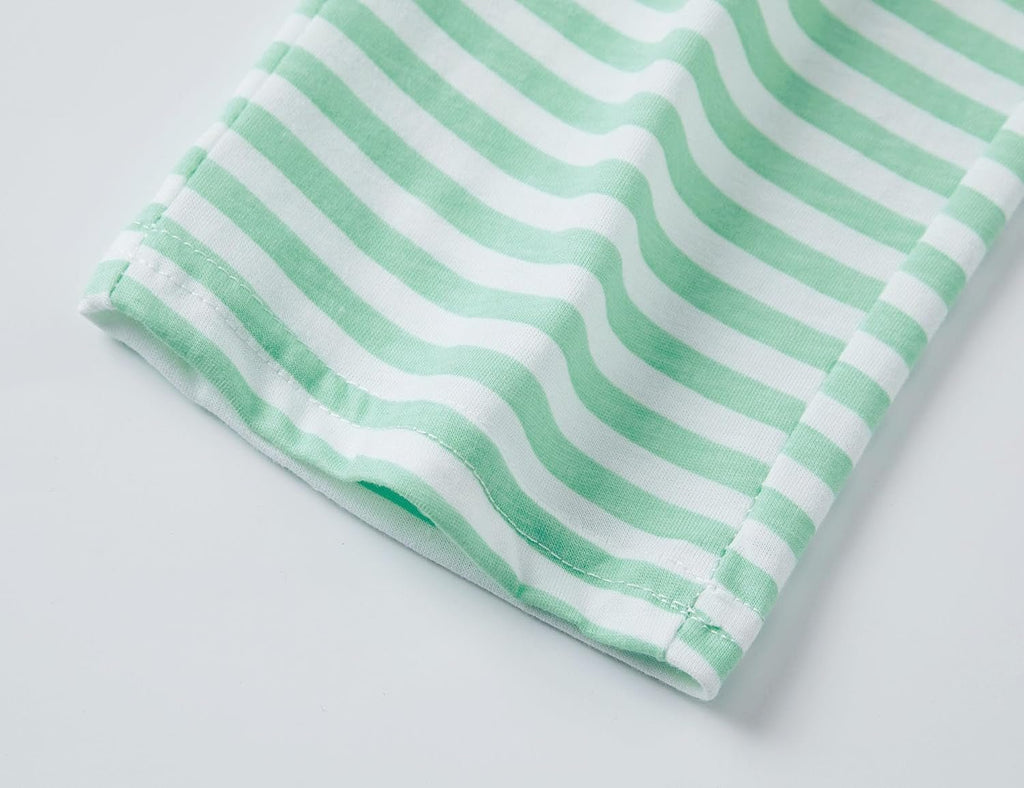 Pajamas for Girls - Pink Wave Striped Long Sleeve PJ Set Ultra Soft Jammies Size 6 - 18 - soblessed95.store