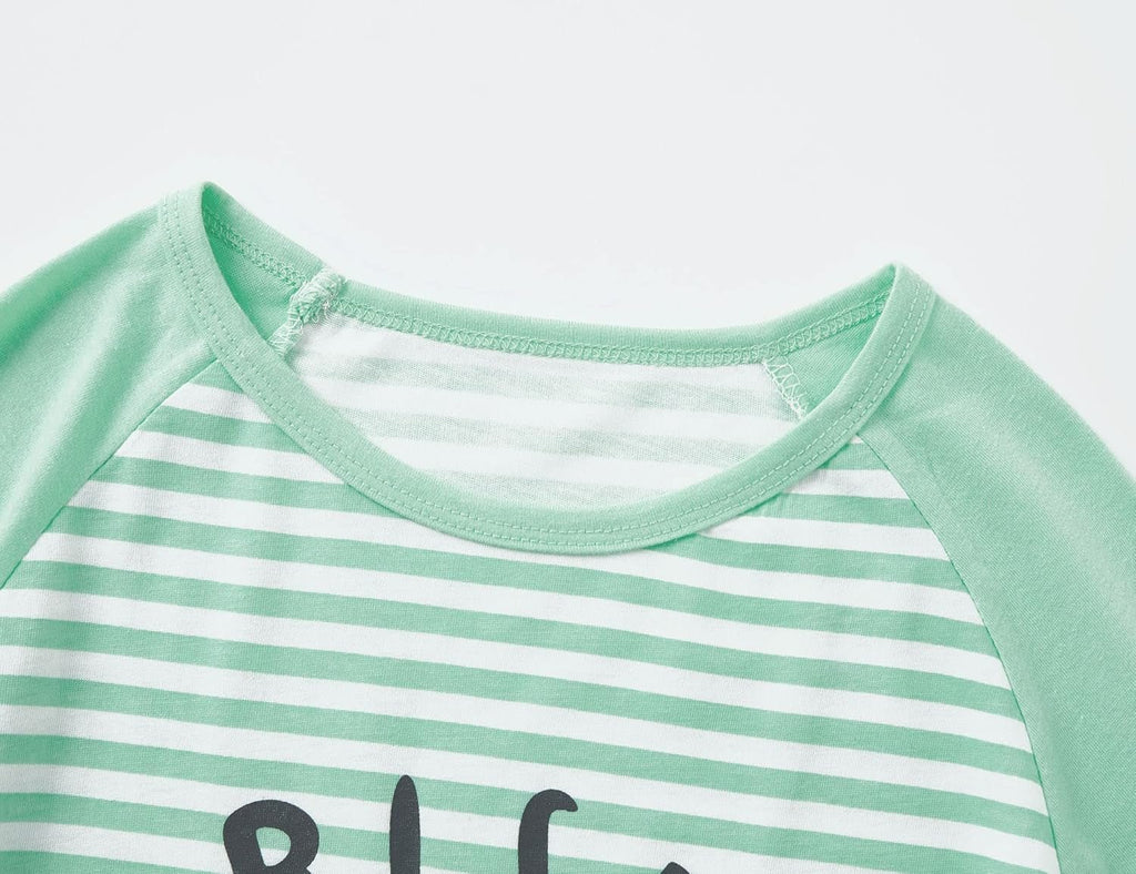 Pajamas for Girls - Pink Wave Striped Long Sleeve PJ Set Ultra Soft Jammies Size 6 - 18 - soblessed95.store