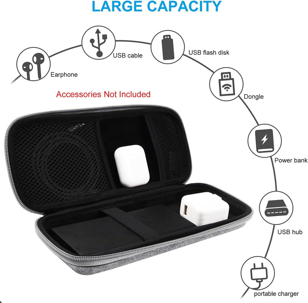 Powerbank Hard Travel Case Compatible RAV Power 26800/20100/20000Mah, Anker Power Core 26800Mah/ Powercore +26800Mah, ROMOSS 30000Mah, Miady Charger, Ekrist, Lab599 Tx500 Radio(Light Grey) - soblessed95.store