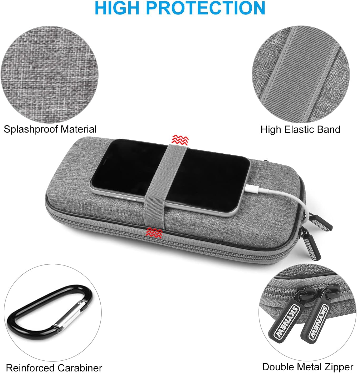 Powerbank Hard Travel Case Compatible RAV Power 26800/20100/20000Mah, Anker Power Core 26800Mah/ Powercore +26800Mah, ROMOSS 30000Mah, Miady Charger, Ekrist, Lab599 Tx500 Radio(Light Grey) - soblessed95.store