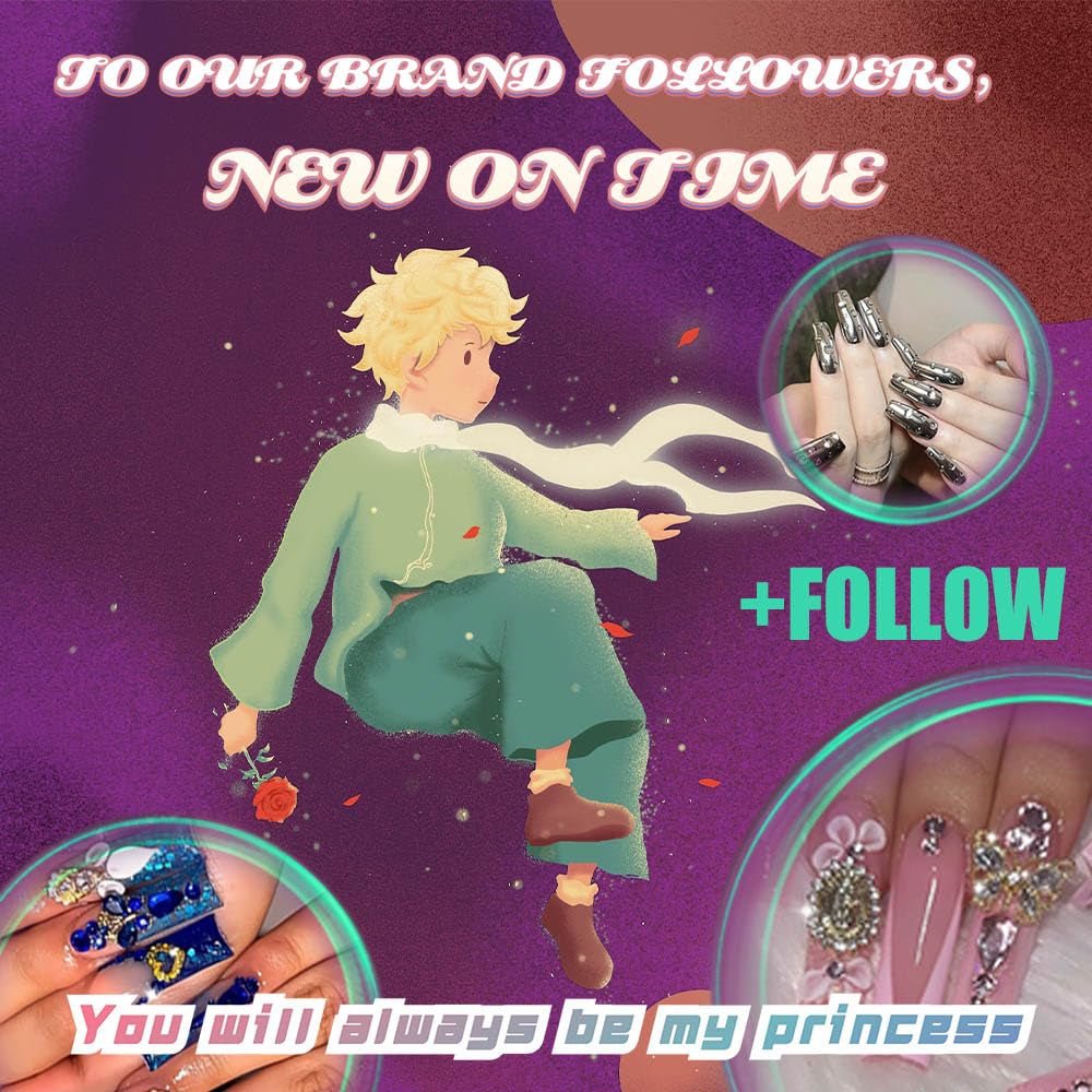 Press on Nails, Square Nails with Flower and Rhinestones Design, Perfect for Prom/Party/Holiday, Gift for Women (Khaki) - soblessed95.store