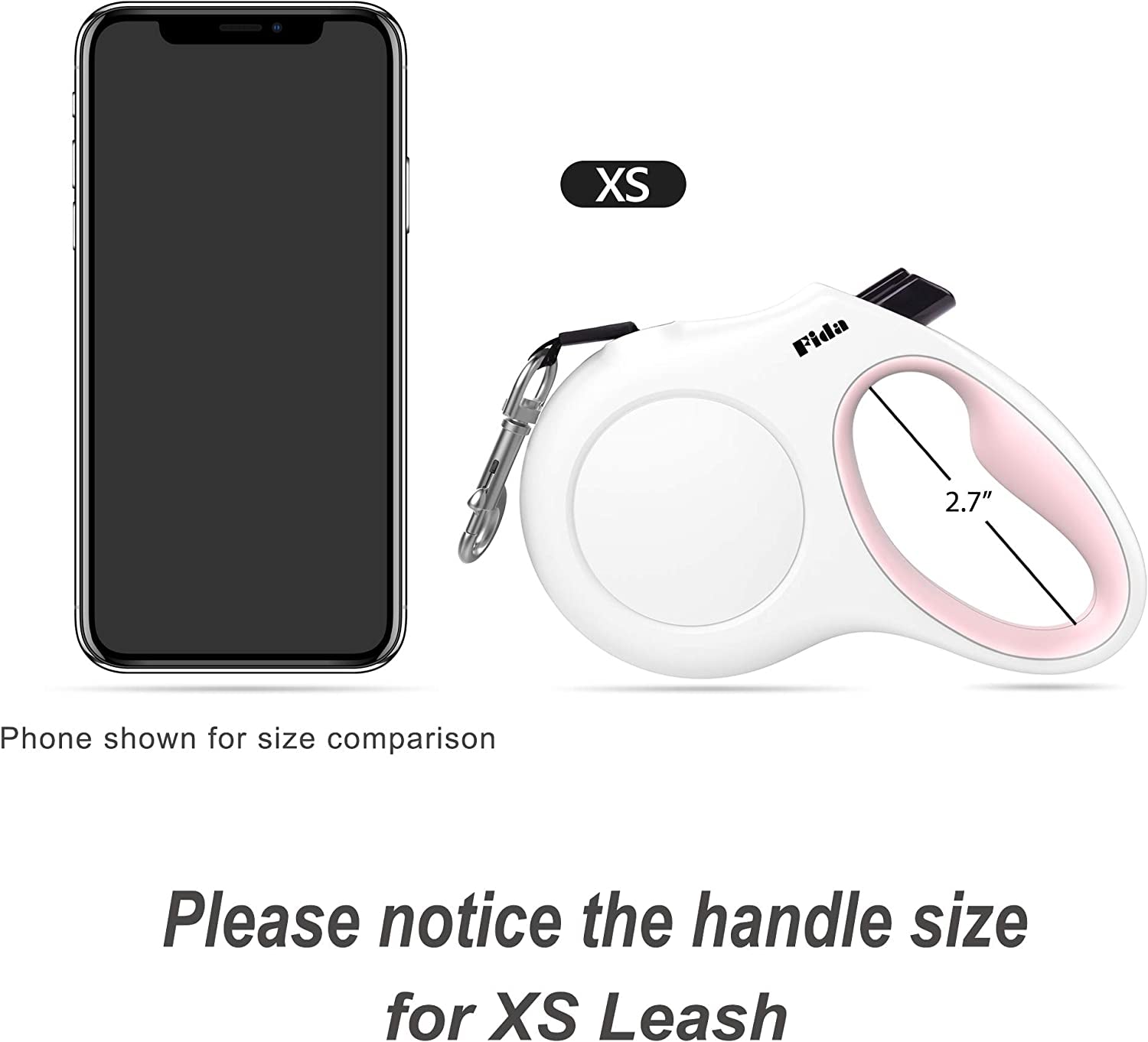 Retractable Dog Leash with Dispenser and Poop Bags, 10 Ft Pet Walking Leash for X - Small Dog or Cat up to 18 Lbs, Anti - Slip Handle, Tangle Free, Reflective Nylon Tape (XS, White) - soblessed95.store