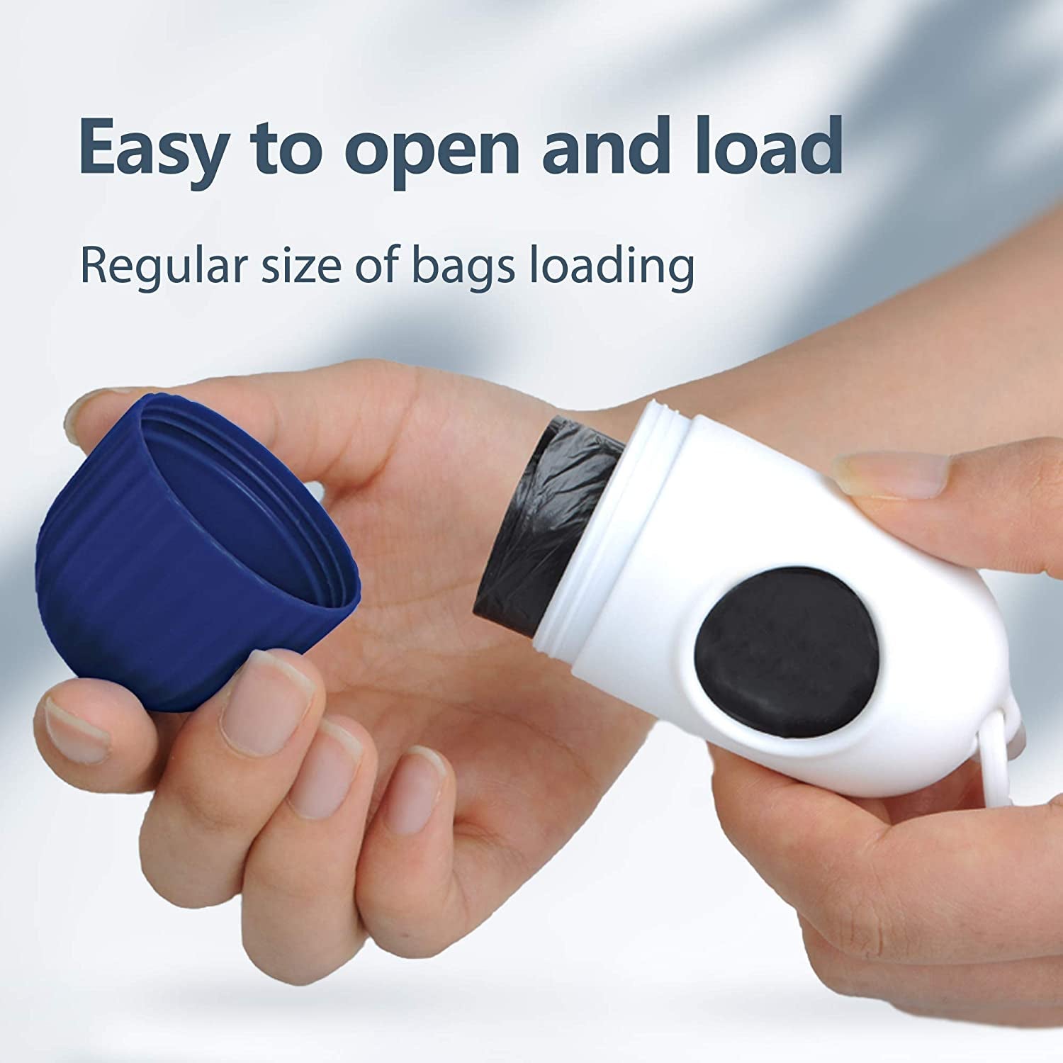 Retractable Dog Leash with Dispenser and Poop Bags, 16 Ft Pet Walking Leash for Large Dog up to 110 Lbs, Anti - Slip Handle, Tangle - Free, Reflective Nylon Tape (L, Navy Blue) - soblessed95.store