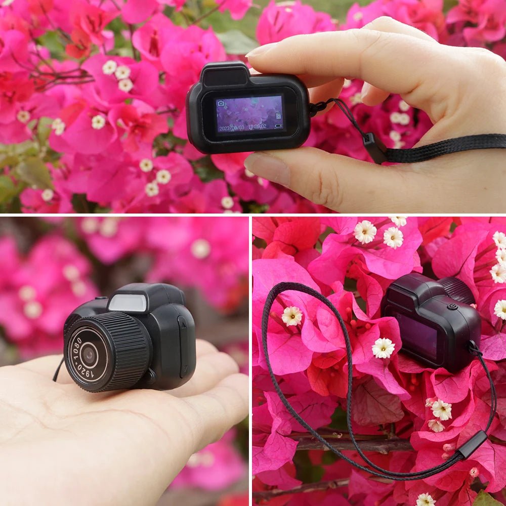 Retro Mini Camera with Screen Indoor Home Outdoor 1080P HD Portable Very Small Camera Video Support TF Card Holiday Gifts - soblessed95.store