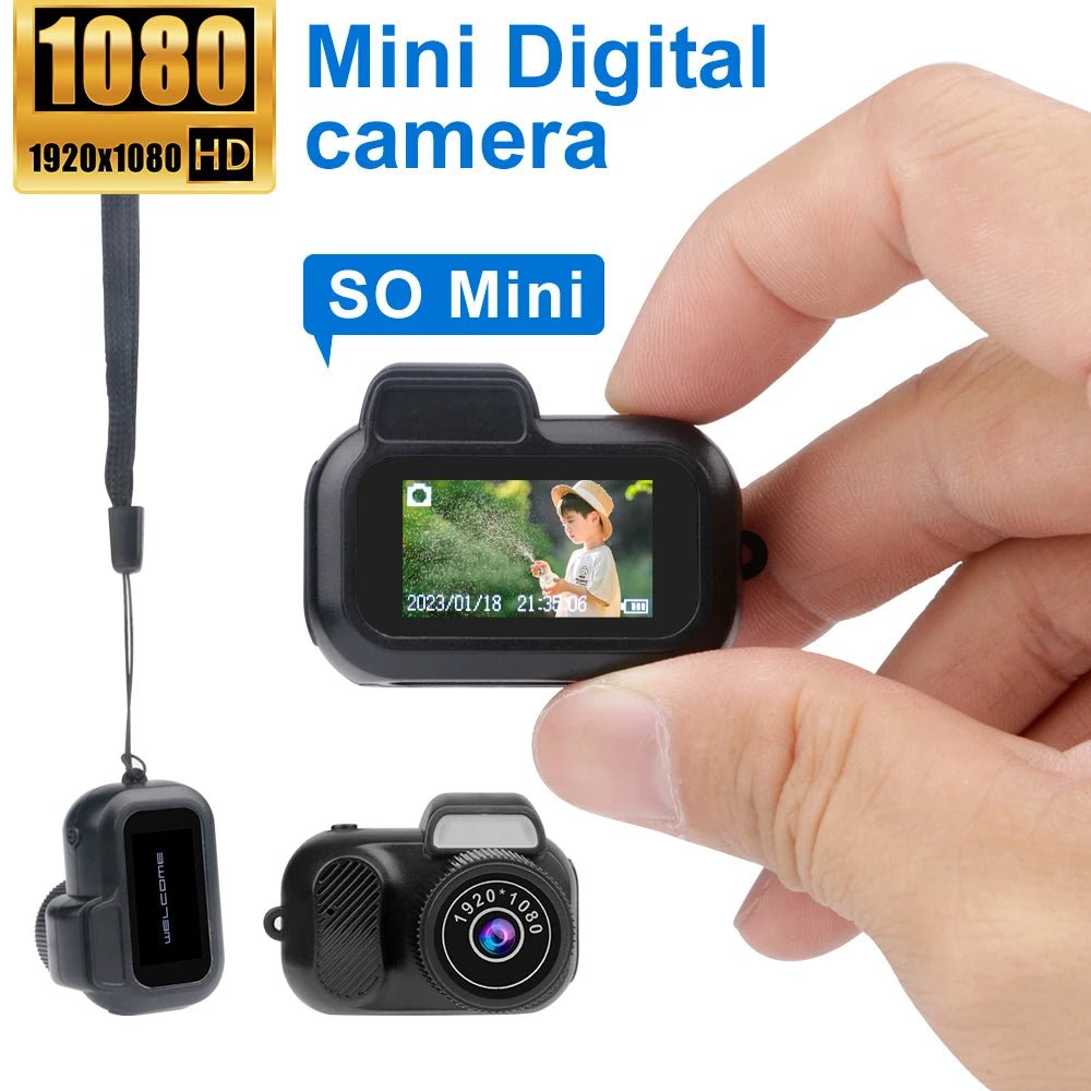 Retro Mini Camera with Screen Indoor Home Outdoor 1080P HD Portable Very Small Camera Video Support TF Card Holiday Gifts - soblessed95.store