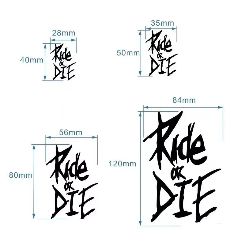 Ride or Die Bike Frame Stickers Bicycle Top Tube Waterproof Decals for MTB Bicycle Decorative Frame Bike Motorcycle Accessories - soblessed95.store