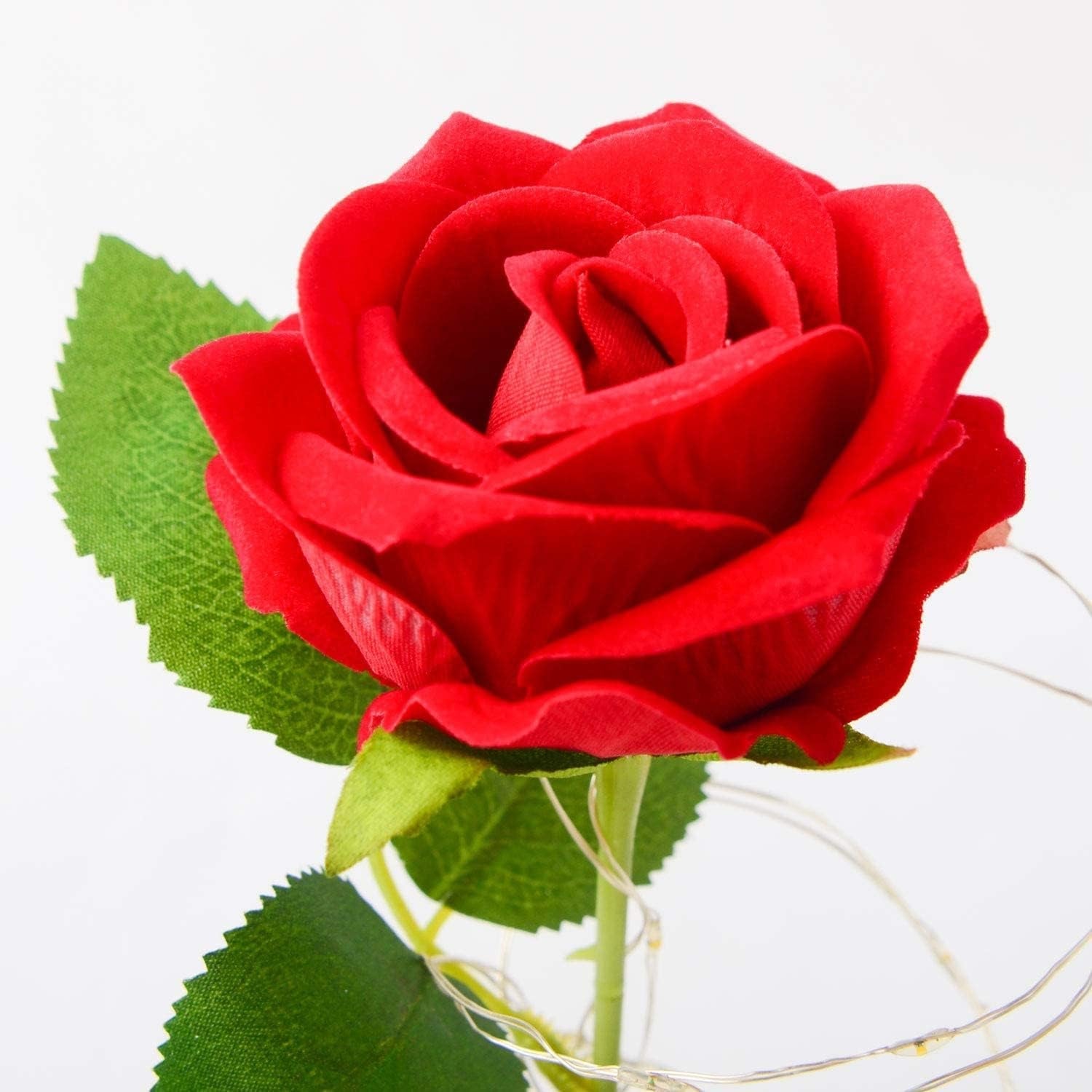 Rose Lamp - Red Glass Rose Light - Mother'S Day Gift for Women - Table Lamp with LED - Contemporary Style - Battery Operated - 10" H X 5.5" W X 5.5" D - soblessed95.store