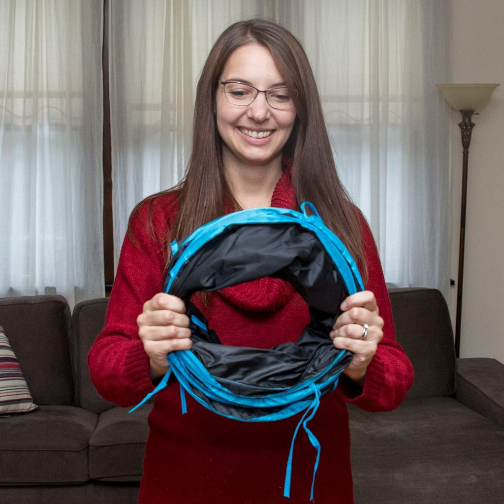 S Cat Tunnel Collapsible Pop - Up Pet Tube Hideaway Play Toy with Ball (1 Way, Black) - soblessed95.store