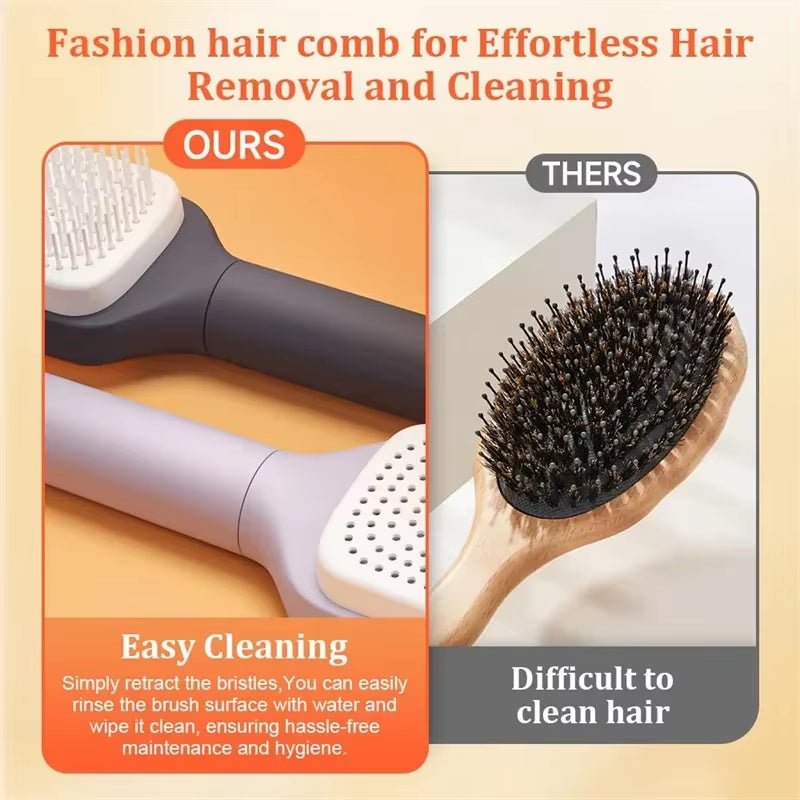Self Cleaning Hair Comb Massage Air Cushion Comb Rotatable Anti - Static Hair Smoothing Brush Anti - Static Self Cleaning Hair Combs - soblessed95.store
