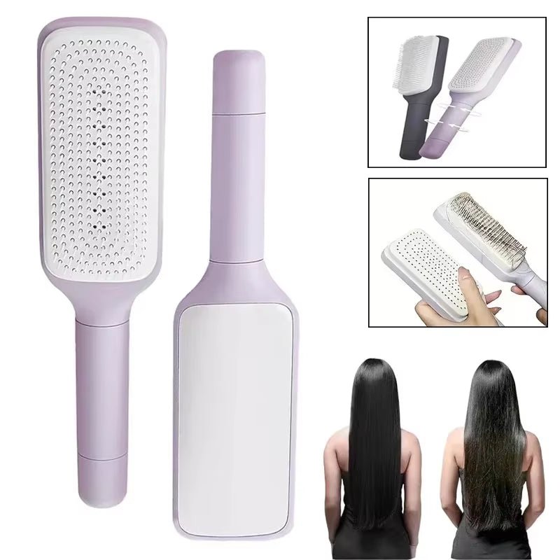 Self Cleaning Hair Comb Massage Air Cushion Comb Rotatable Anti - Static Hair Smoothing Brush Anti - Static Self Cleaning Hair Combs - soblessed95.store