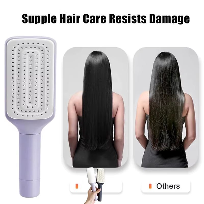 Self Cleaning Hair Comb Massage Air Cushion Comb Rotatable Anti - Static Hair Smoothing Brush Anti - Static Self Cleaning Hair Combs - soblessed95.store