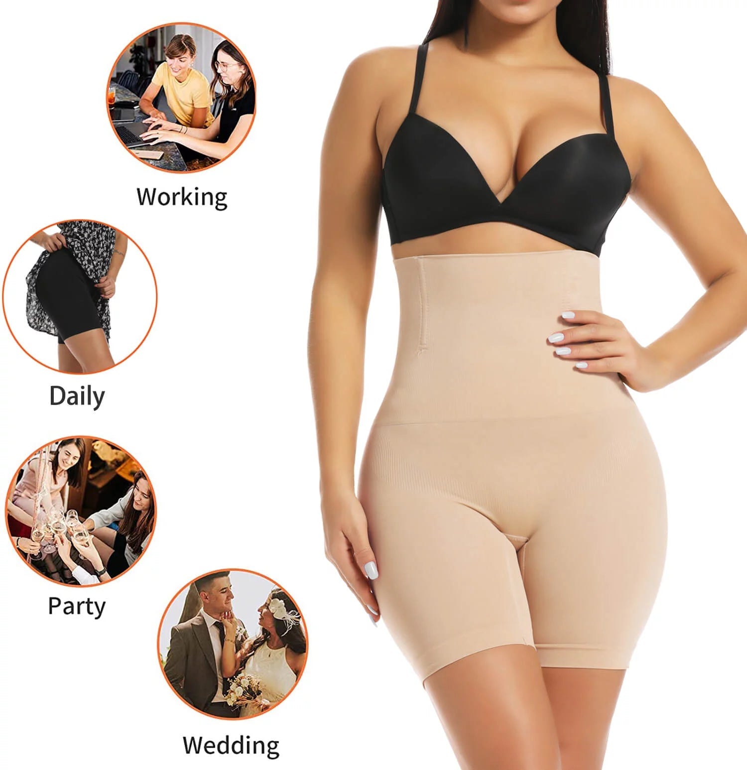 Shapewear Tummy Control Underwear Body Shaper for Women High - Waisted Thigh Slimming Butt Lifting Panties - soblessed95.store