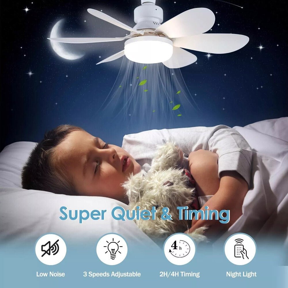 Socket Fan Light Ceiling Fans with Lights and Remote Dimmable LED Ceiling Fan US - soblessed95.store