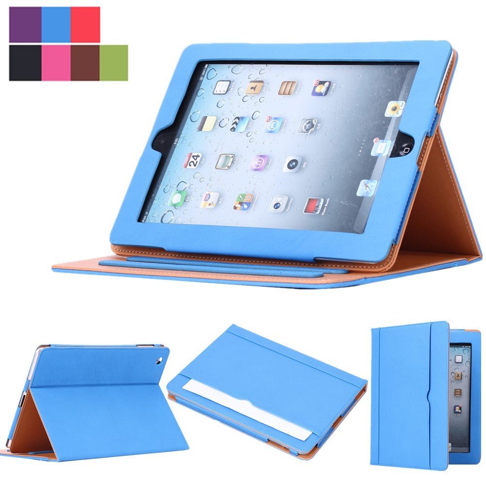Soft Leather Stand Folio Wallet Smart Cover Case for Ipad 9.7 Inch 2017 5Th Gen - soblessed95.store