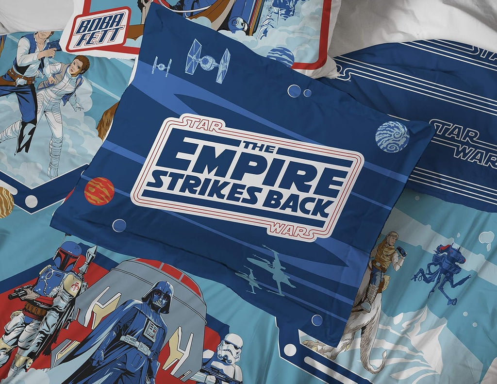 Star Wars Empire Strikes Back 4 Piece Full Bed Set - Includes Reversible Comforter & Sheet Set - Super Soft Fade Resistant Microfiber - soblessed95.store