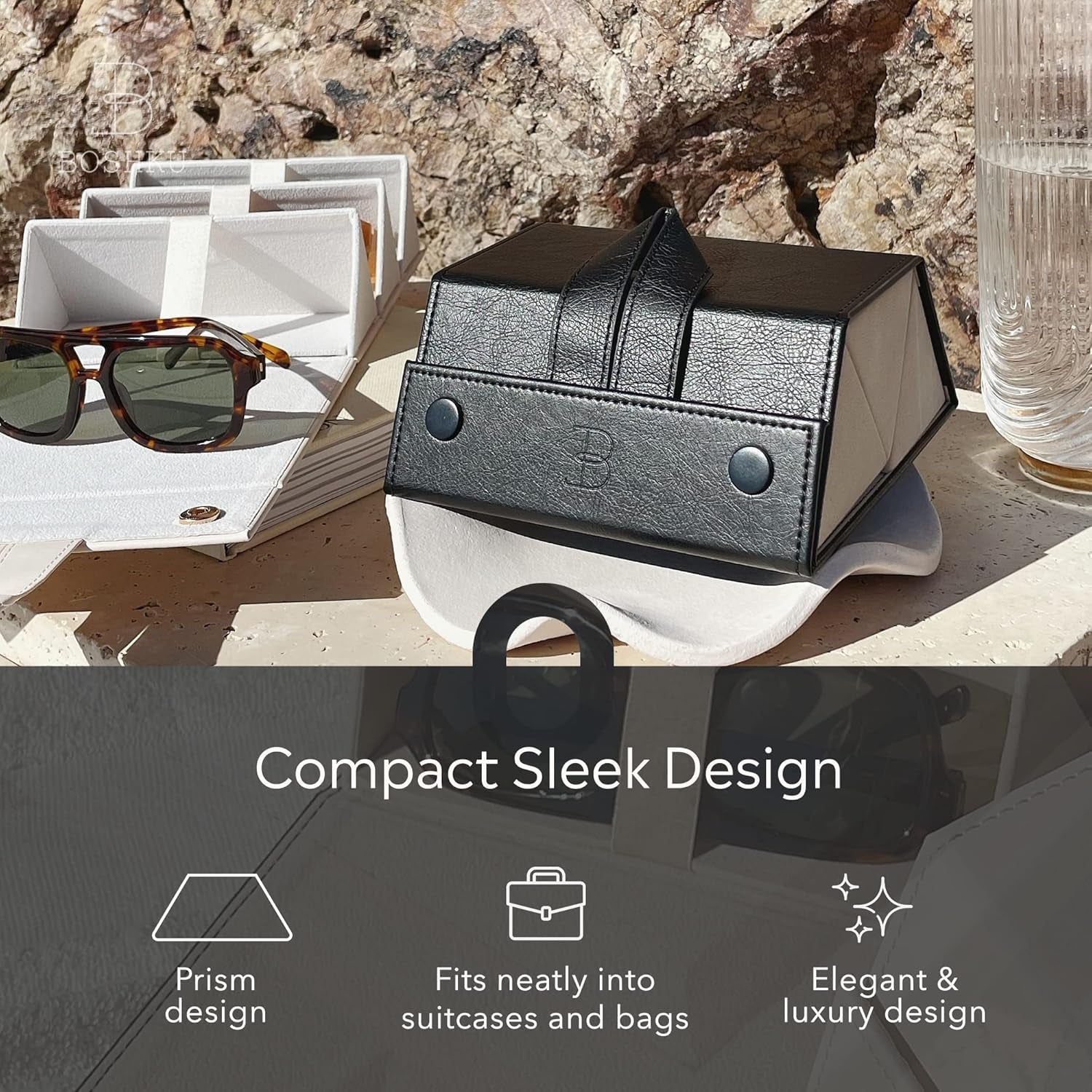 Sunglasses Organizer Case Men Women Eyeglass Holder Storage Travel Case - soblessed95.store