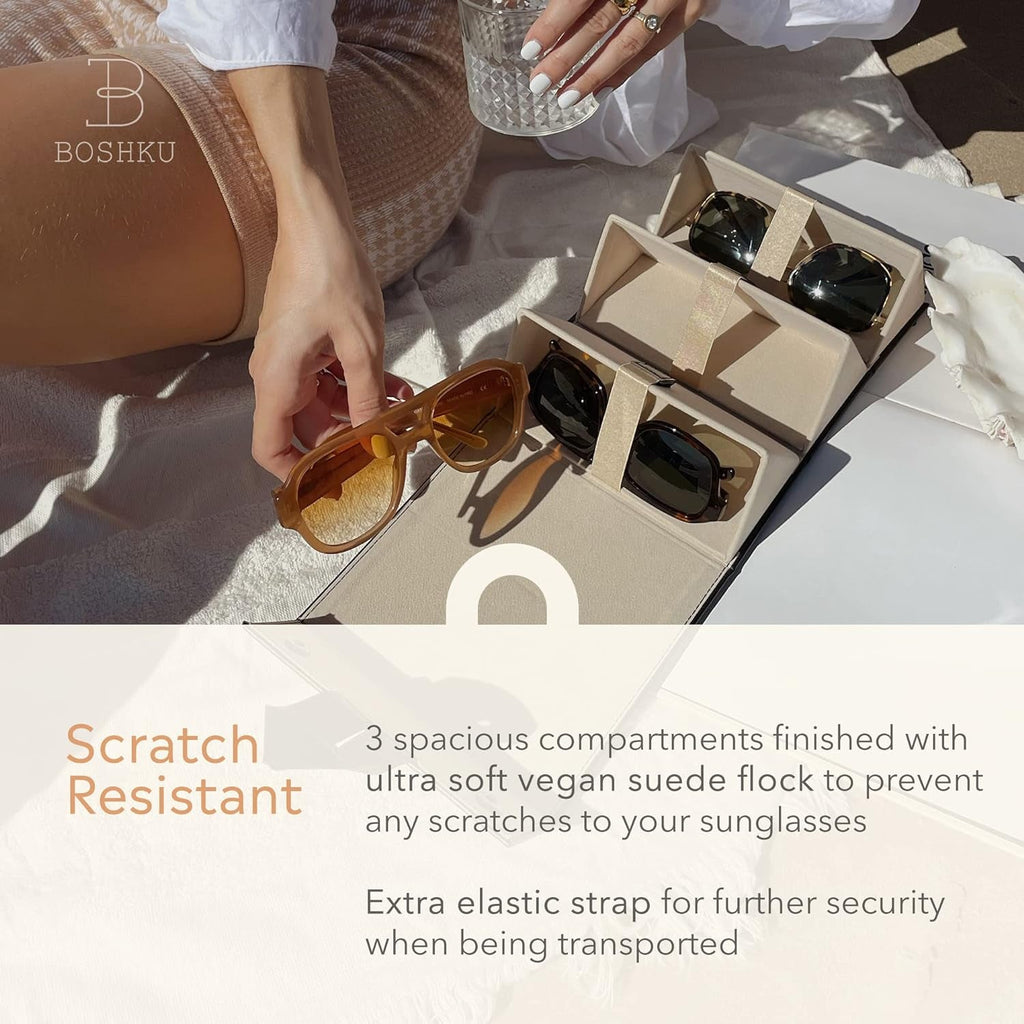 Sunglasses Organizer Case Men Women Eyeglass Holder Storage Travel Case - soblessed95.store