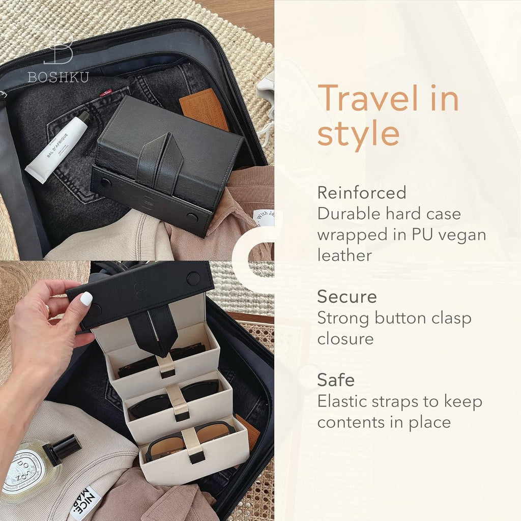 Sunglasses Organizer Case Men Women Eyeglass Holder Storage Travel Case - soblessed95.store