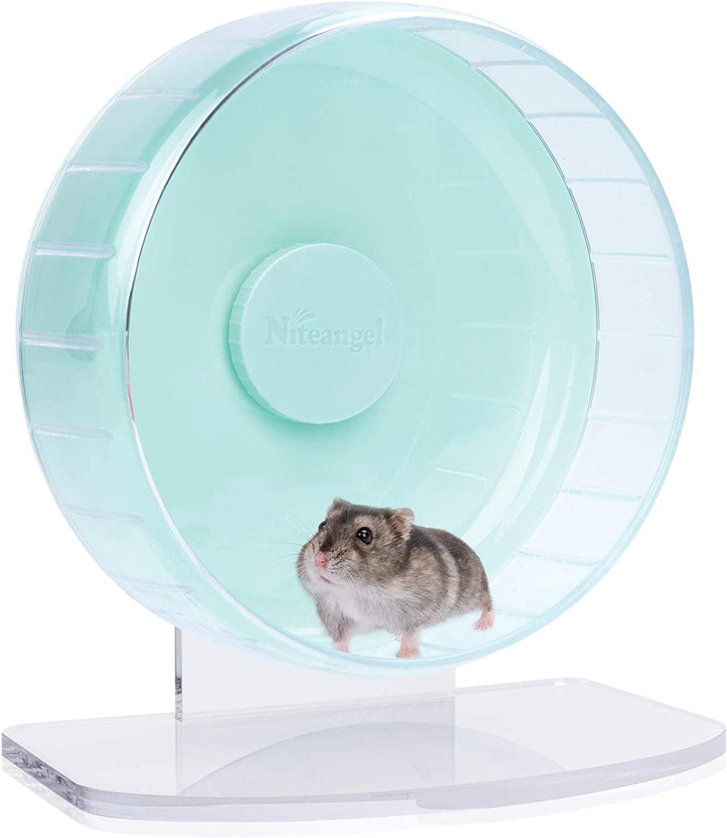 Super - Silent Hamster Exercise Wheels: - Quiet Spinner Hamster Running Wheels with Adjustable Stand for Hamsters Gerbils Mice or Other Small Animals (S, Mint Green) - soblessed95.store