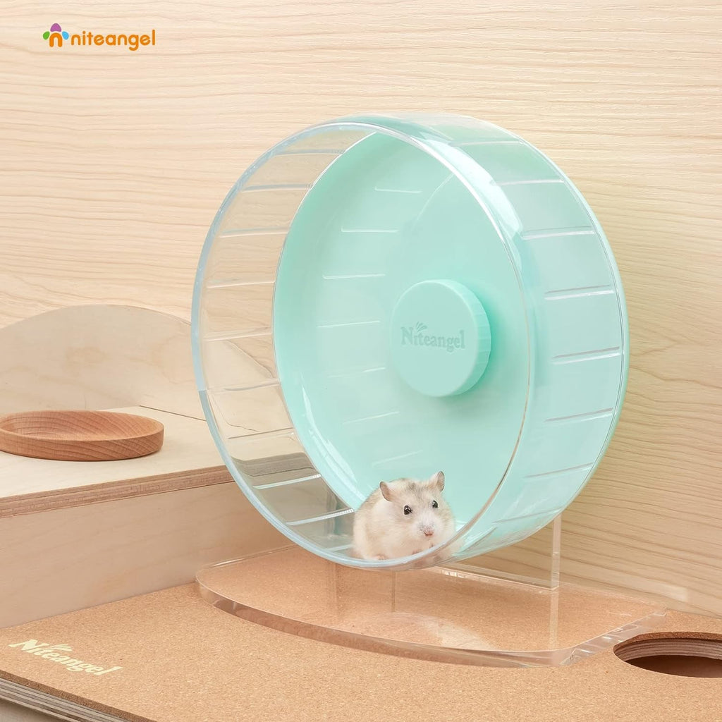 Super - Silent Hamster Exercise Wheels: - Quiet Spinner Hamster Running Wheels with Adjustable Stand for Hamsters Gerbils Mice or Other Small Animals (S, Mint Green) - soblessed95.store