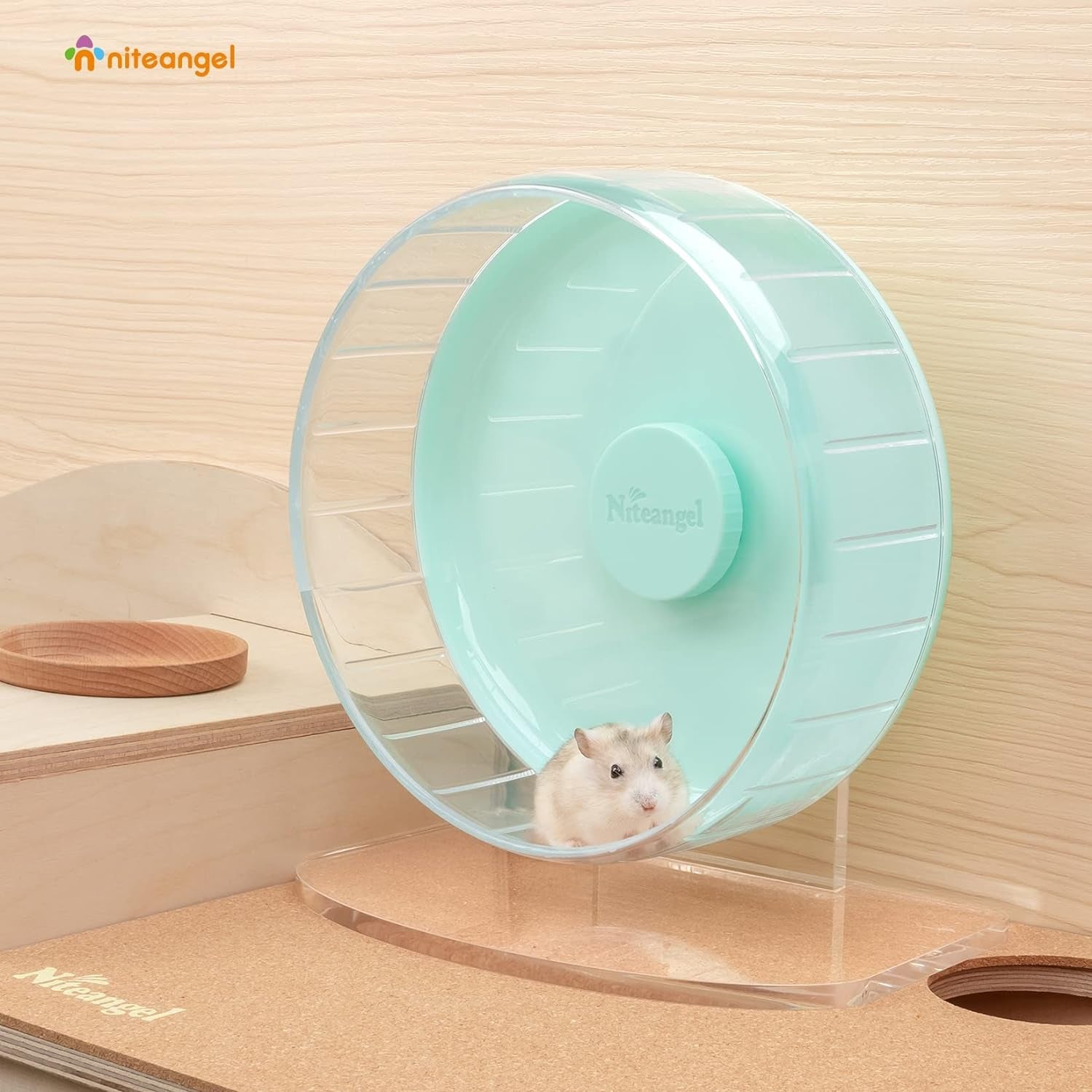 Super - Silent Hamster Exercise Wheels: - Quiet Spinner Hamster Running Wheels with Adjustable Stand for Hamsters Gerbils Mice or Other Small Animals (S, Mint Green) - soblessed95.store