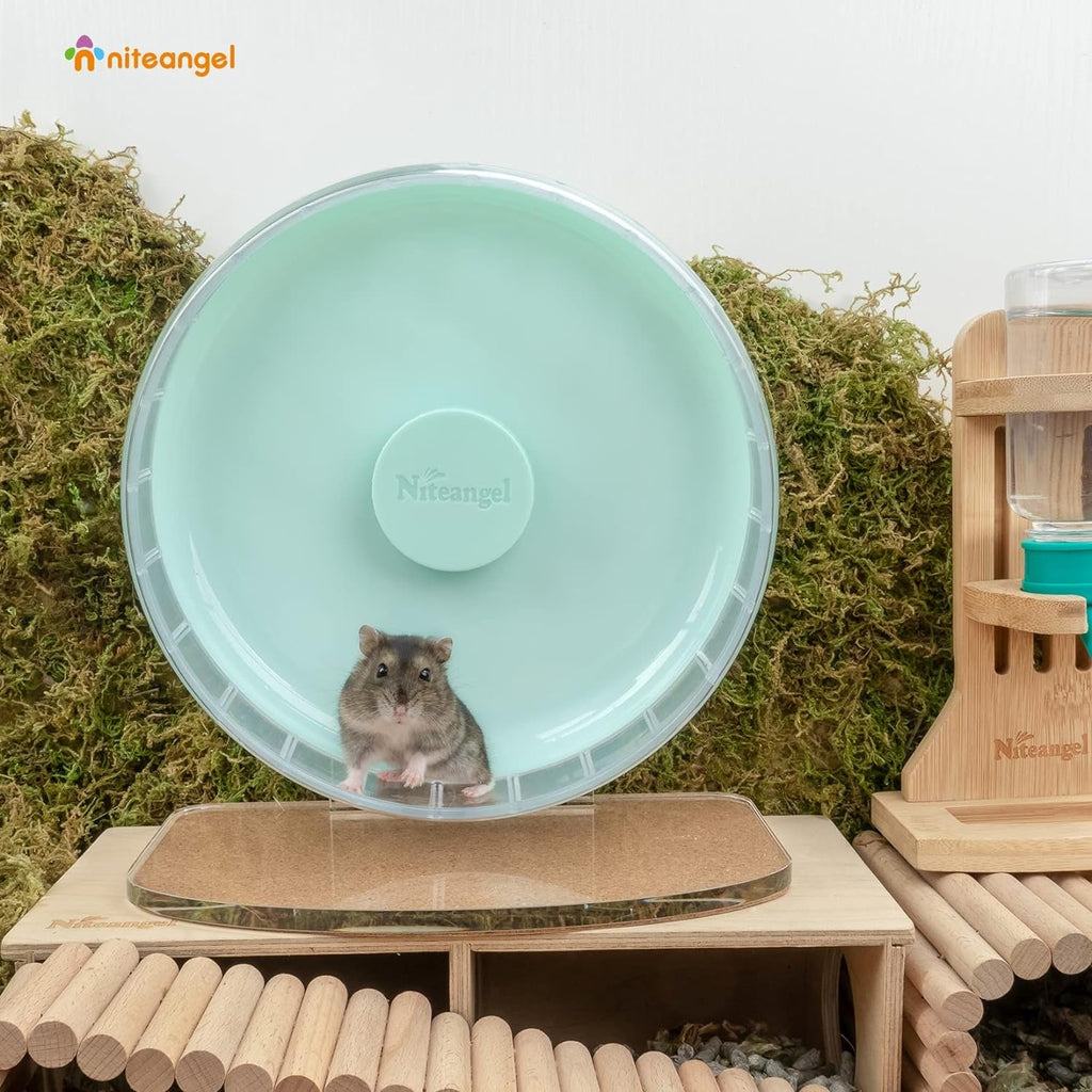 Super - Silent Hamster Exercise Wheels: - Quiet Spinner Hamster Running Wheels with Adjustable Stand for Hamsters Gerbils Mice or Other Small Animals (S, Mint Green) - soblessed95.store